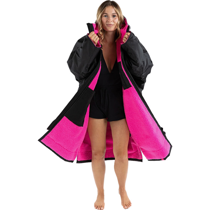 2024 Dryrobe Advance Long Sleeve Changing Robe V3 DALSV3 - Black / Pink